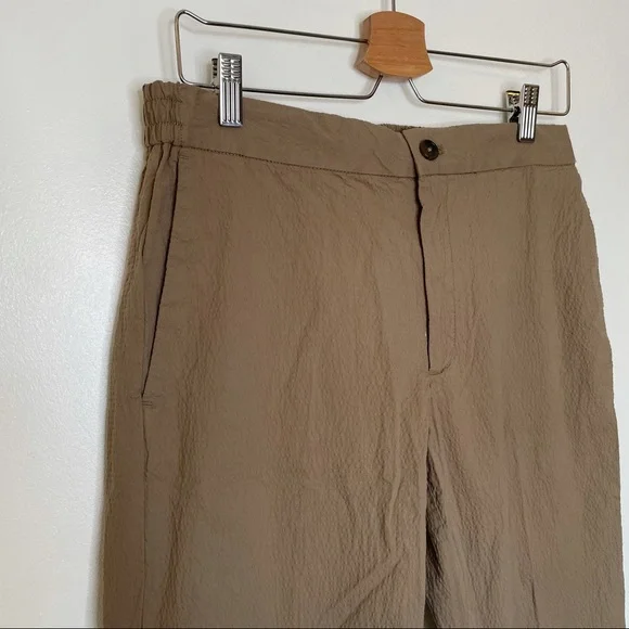 Banana Republic Slim Fit Mid Rise Drawstring Pants Khaki Texture Button … - Picture 7 of 13